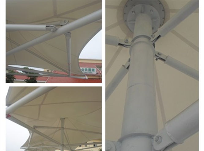 G4高速湖北孝感景观停车棚膜结构钢结构图