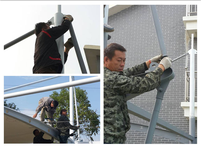 仙桃地税局膜结构停车棚钢结构现场施工图