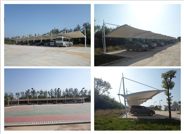 恒天嘉华膜结构车棚现场成品图