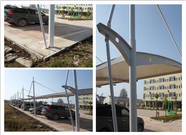 恒天嘉华膜结构车棚钢结构现场施工图