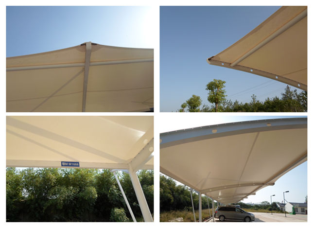 恒天嘉华膜结构车棚膜结构现场施工图