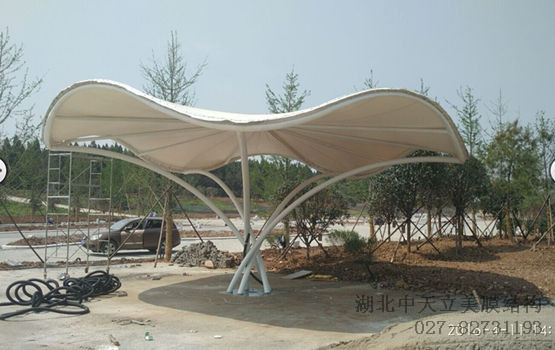 景观膜结构现场施工照片