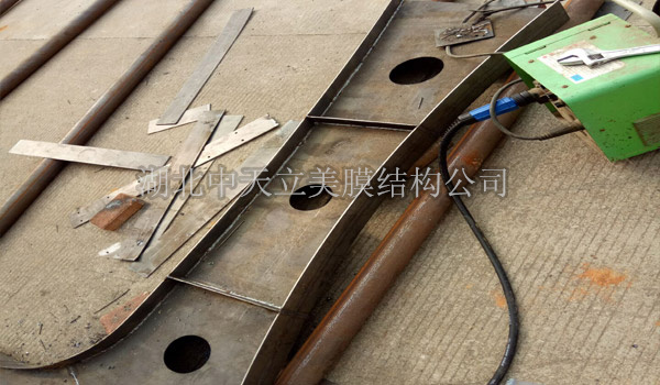 膜结构车棚现场施工图